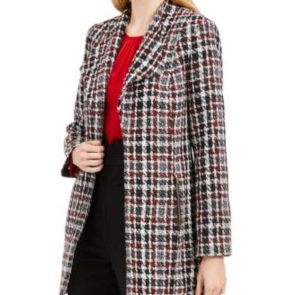 Calvin Klein Tweed Suit Jacket Open Front - Picture 5 of 8